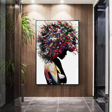Load image into Gallery viewer, Abstract Colorful African Woman - White Edition

