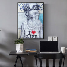 Load image into Gallery viewer, I Love Life Boy Banksy Art
