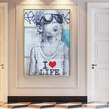 Load image into Gallery viewer, I Love Life Boy Banksy Art
